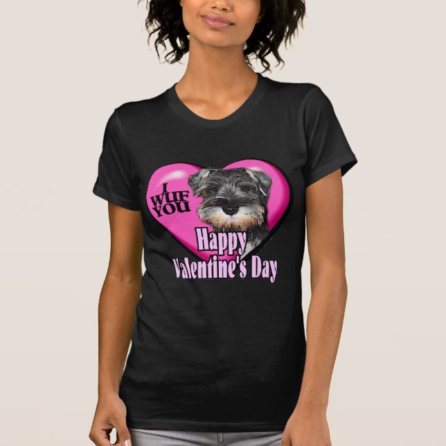 Valentinstag Miniatur Schnauzer T-Shirt (Vorderseite)