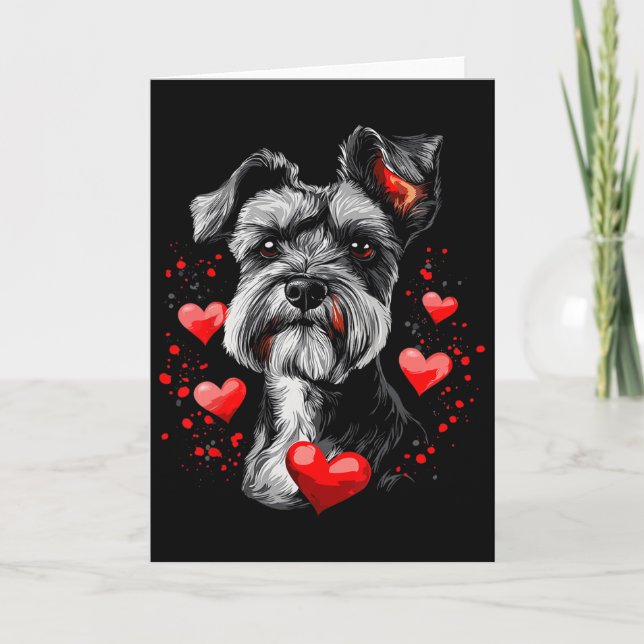 Valentinstag Miniature Schnauzer  Karte (Vorderseite)