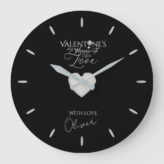 Valentinstag Minimalistische Lettering Große Wanduhr