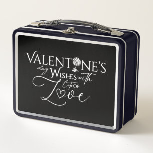 Valentinstag Minimalistische Lettering Metall Brotdose