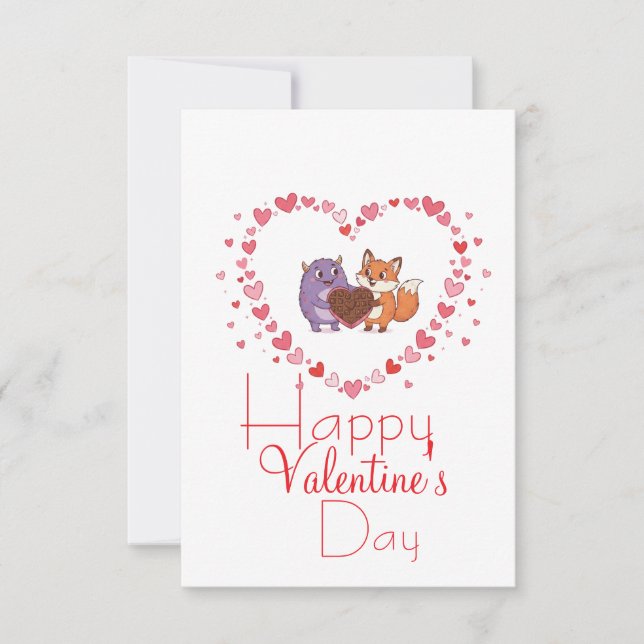 Valentinstag mit Freund  Karte (Vorderseite)