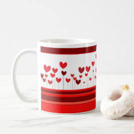Valentinstag mit Herz auf Zweigen Kaffeetasse