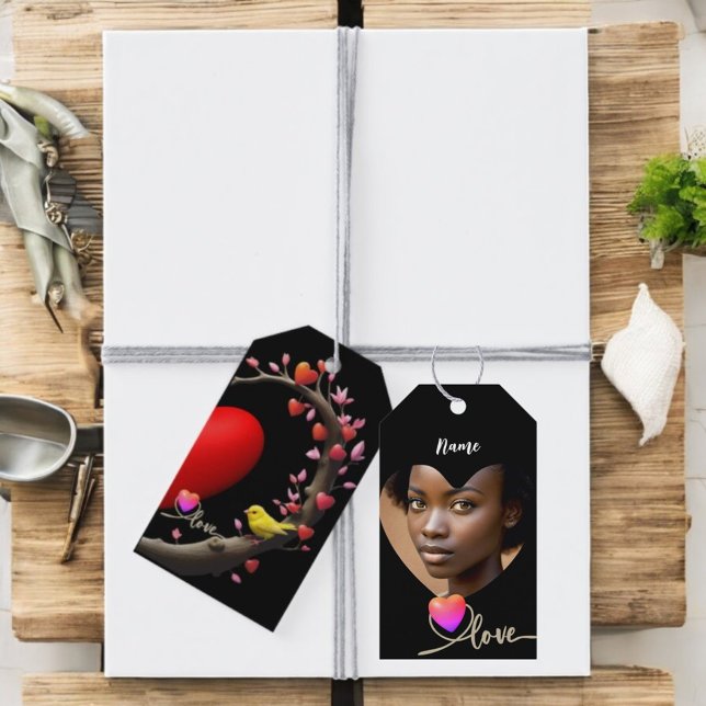 Valentinstag mit Kanarienvogel Geschenkanhänger (Von Creator hochgeladen)