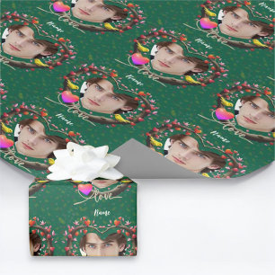 Valentinstag mit Kanarienvogel Geschenkpapier