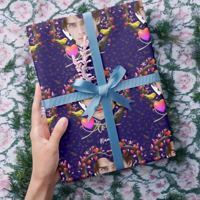 Valentinstag mit Kanarienvogel Geschenkpapier (Von Creator hochgeladen)