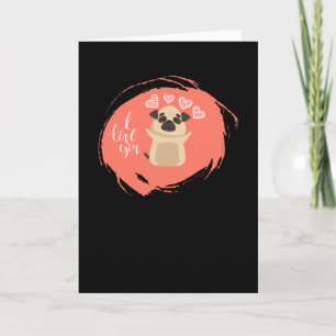 Valentinstag mit Kawaii Mops Dog Karte