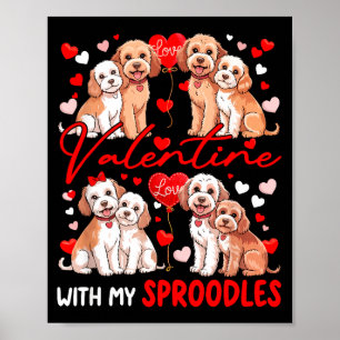 Valentinstag mit meinem Sproodles-Paar-Hunde-Kostü Poster
