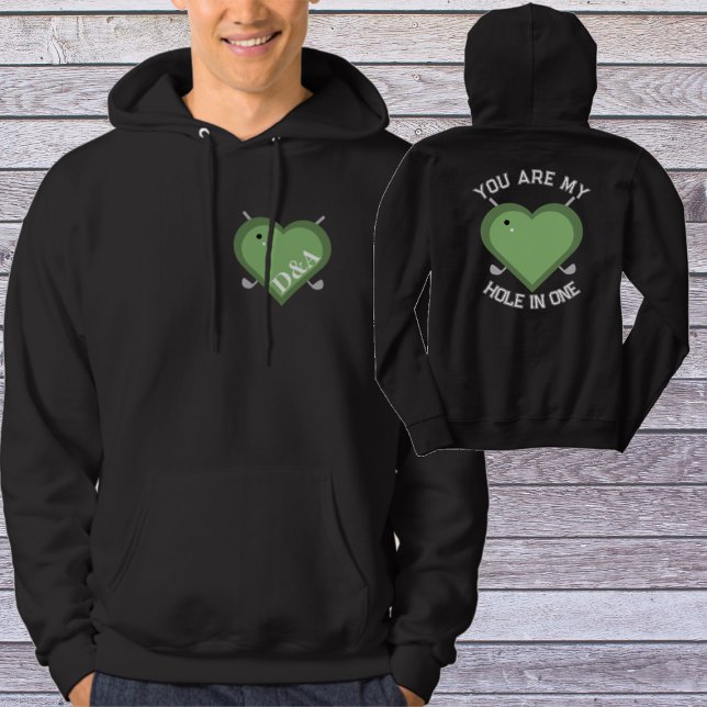Valentinstag Mit Monogramm Initialen Golfpaare Hoodie (Von Creator hochgeladen)