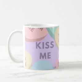 Valentinstag mit niedlichem Candy Hearts Kaffeetasse