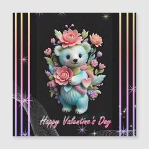 Valentinstag mit reich ausgestatteten Teddybär Magnetkarte