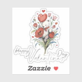 Valentinstag mit reichem Teddybär Aufkleber