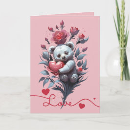 Valentinstag mit reichem Teddybär Feiertagskarte