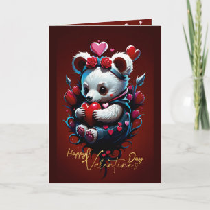 Valentinstag mit reichem Teddybär Feiertagskarte