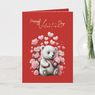 Valentinstag mit reichem Teddybär Feiertagskarte