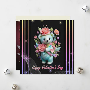 Valentinstag mit reichem Teddybär Feiertagskarte