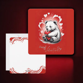 Valentinstag mit reichem Teddybär Feiertagskarte