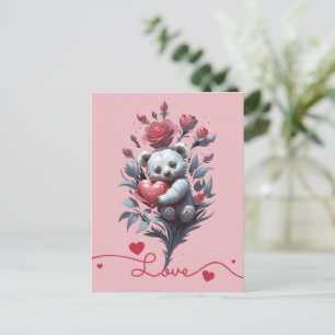 Valentinstag mit reichem Teddybär Feiertagspostkarte