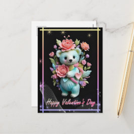 Valentinstag mit reichem Teddybär Feiertagspostkarte