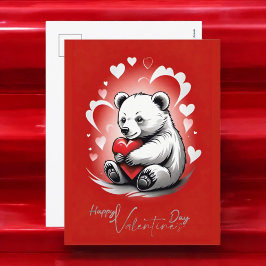 Valentinstag mit reichem Teddybär Feiertagspostkarte