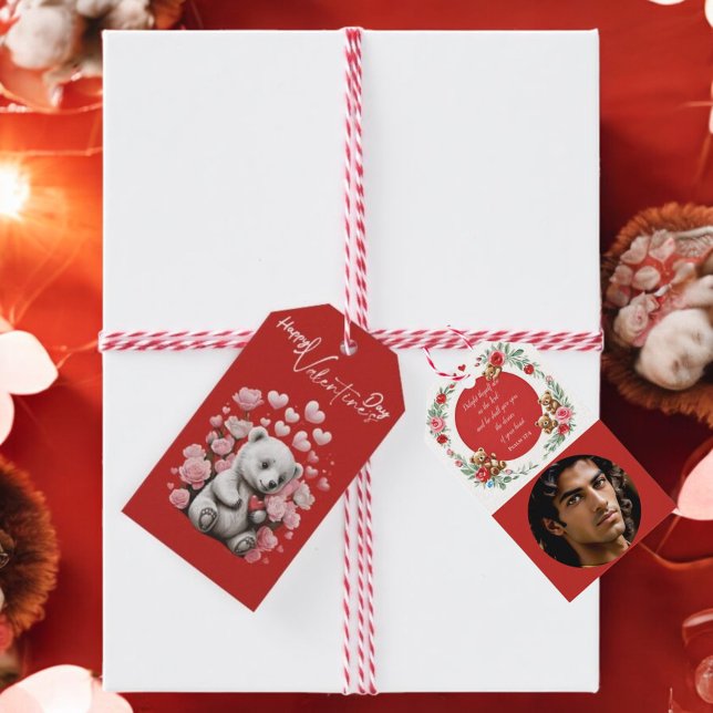 Valentinstag mit reichem Teddybär Geschenkanhänger (Von Creator hochgeladen)