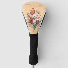 Valentinstag mit reichem Teddybär Golf Headcover