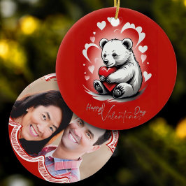 Valentinstag mit reichem Teddybär Keramik Ornament