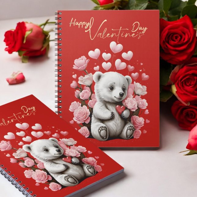 Valentinstag mit reichem Teddybär Notizblock (Von Creator hochgeladen)