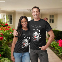 Valentinstag mit reichem Teddybär T-Shirt
