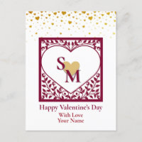 Valentinstag mit rotem Anfangs- und Goldherz
