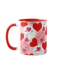 Valentinstag mit roten und rosa Herzmustern