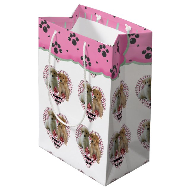 Valentinstag Mittlere Geschenktüte (Rückseite Schrägansicht)