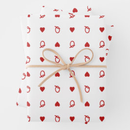 Valentinstag Moderne Königin der Herzkarte Geschenkpapier Set