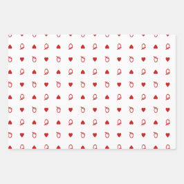 Valentinstag Moderne Königin der Herzkarte Geschenkpapier Set