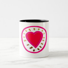 Valentinstag - Modernes rosa Herz 1W Tasse