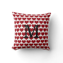 Valentinstag-Monogramm-Herz-Kissen