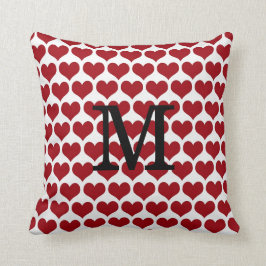 Valentinstag-Monogramm-Herz-Kissen Kissen