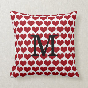Valentinstag-Monogramm-Herz-Kissen Kissen