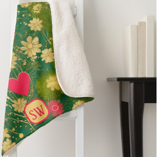 Valentinstag, Monogramm, Moos Sherpadecke