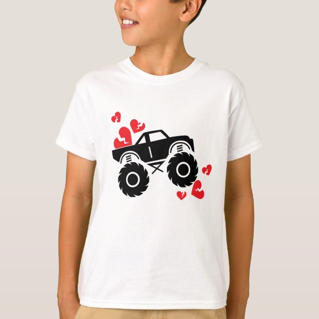 Valentinstag Monster Truck T-Shirt (Vorderseite)