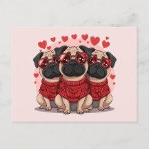 Valentinstag Mops Hunde