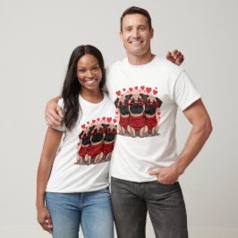 Valentinstag Mops Hunde T-Shirt
