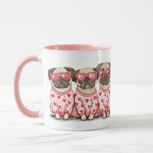 Valentinstag Mops Hunde Tasse (Links)