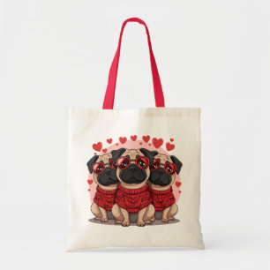 Valentinstag Mops Hunde Tragetasche