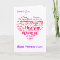 Valentinstag Multi-Linguales Herz Word-Cloud
