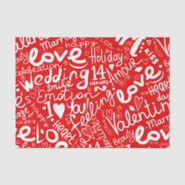 Valentinstag Multi Word Art Seidenpapier