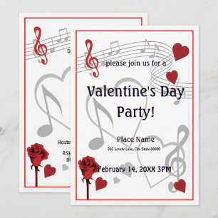 Valentinstag-Musik-Party Einladung