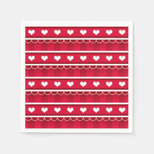 Valentinstag-Muster des Roten Herzens Serviette