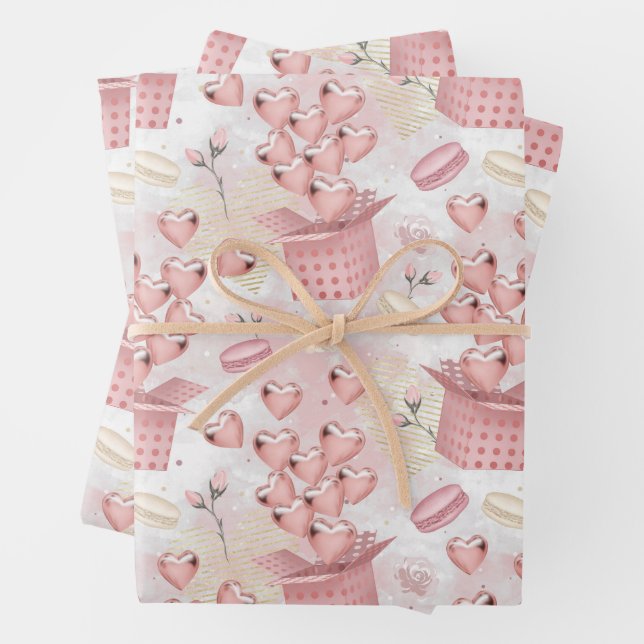 Valentinstag Muster Geschenkpapier Set (Beispiel)