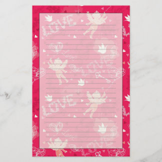 Valentinstag-Muster mit Amor Briefpapier