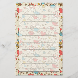 Valentinstag-Muster mit Amor Briefpapier
